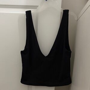 Aritzia Black Deep V Cropped Tank